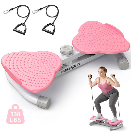 Body Shaping Waist Twister Board - Silent Abdominal Exercise Equipment, Non-Slip Rotating Disc with Stretch Resistance Bands, 330lbs Capacity Indoor Fitness Gear for Waist & Abs Workout,summerwins